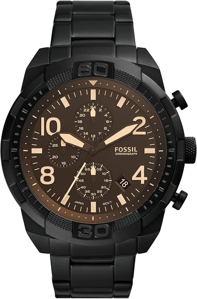 Montre Fossil FS5876 homme cadran marron bracelet acier