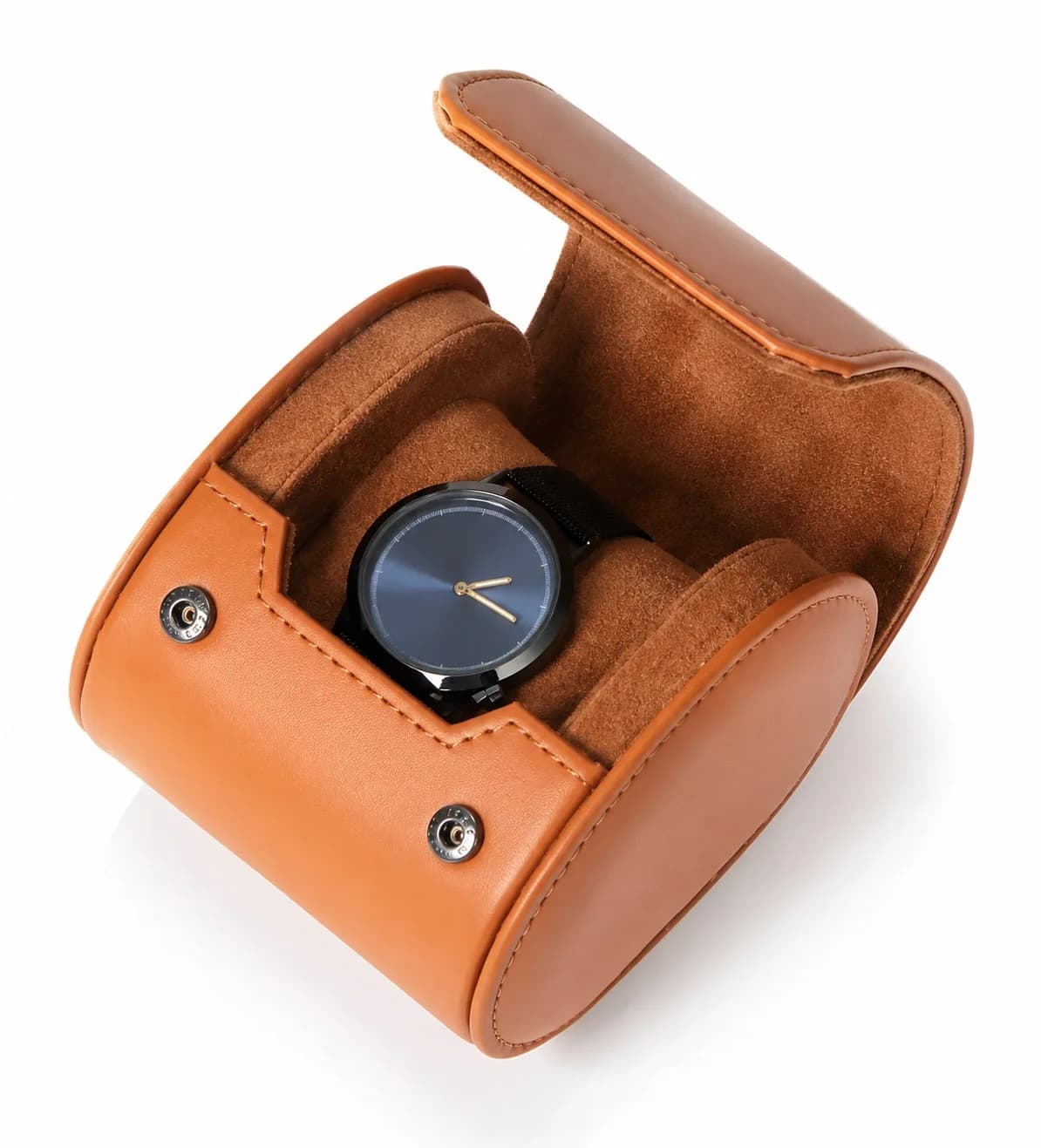Garde-temps Gasmann 260520-23, étui cuir végétalien marron clair pour 1 montre