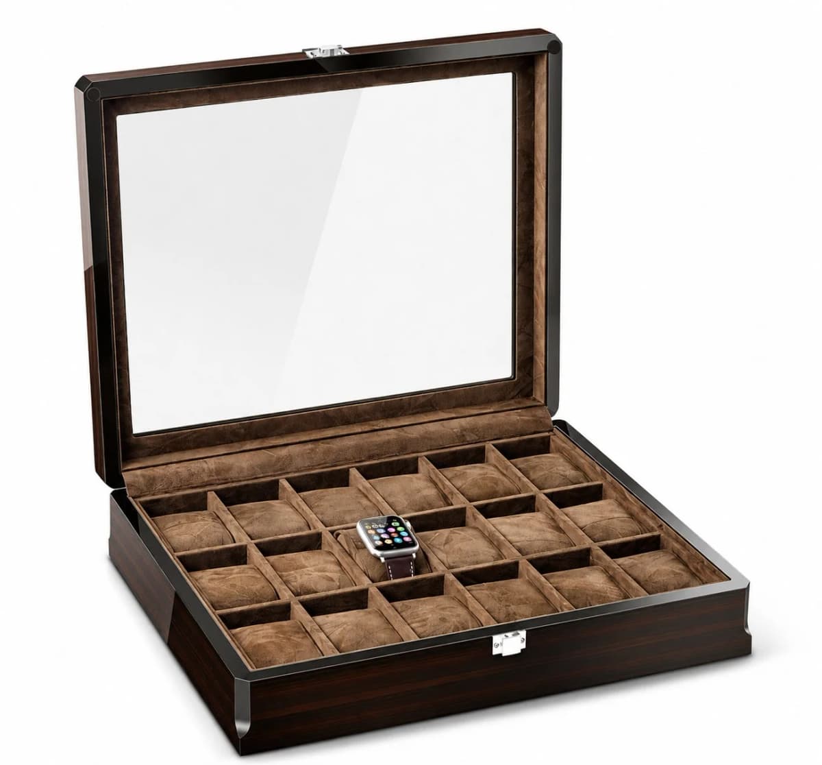 Garde-temps Gasmann 260527-05, coffret de rangement 18 compartiments bois massif