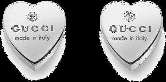 Garde-temps Gucci 108406 pour femme, boucles d'oreille argent en forme de coeur