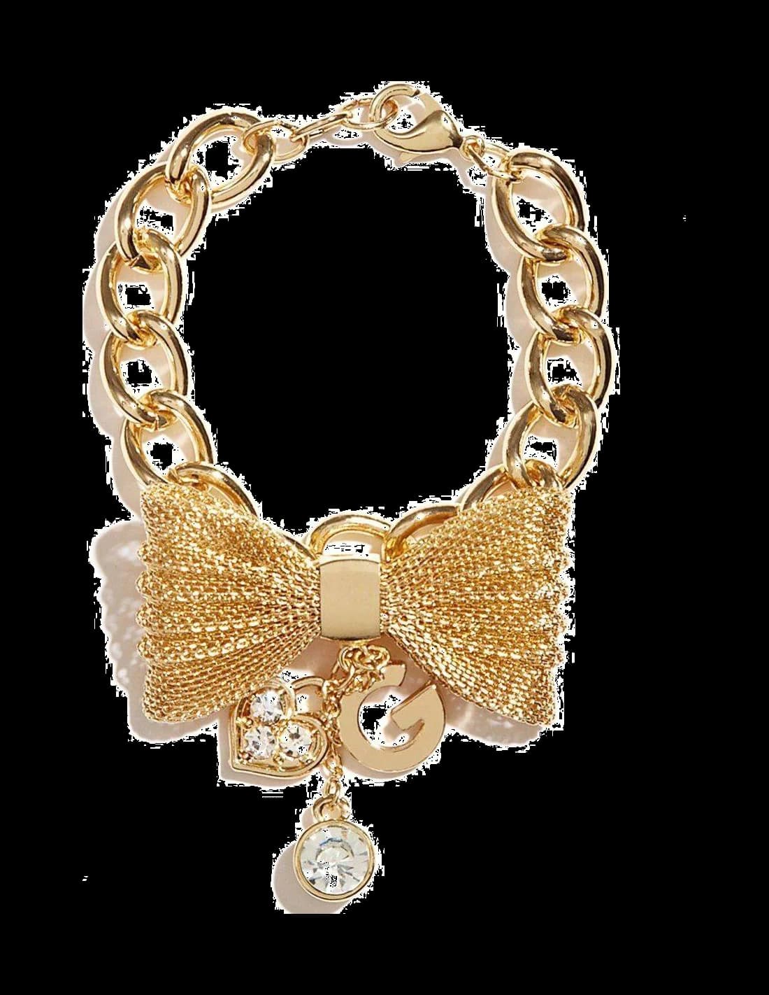 Garde-temps Guess 290005-21 pour femme, bracelet doré noeud papillon, breloques métal jaune