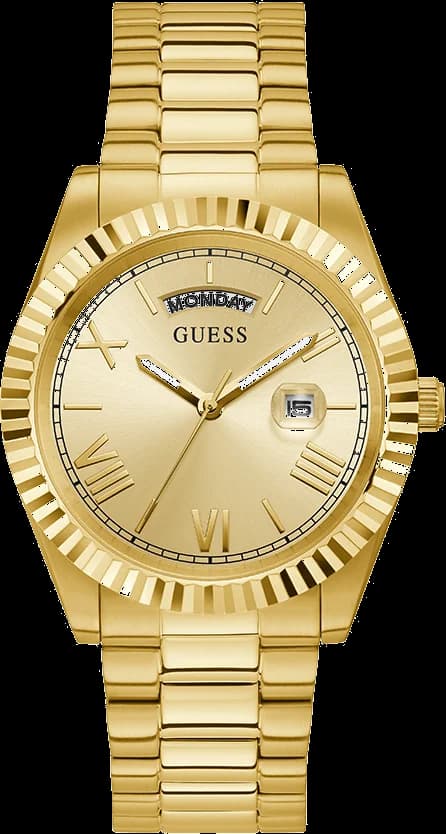 Garde-temps Guess GW0265G2 pour homme, bracelet acier et cadran or pour un look chic