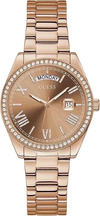 Garde-temps Guess GW0307L3 pour femme, cadran rose, bracelet acier bicolore, style élégant