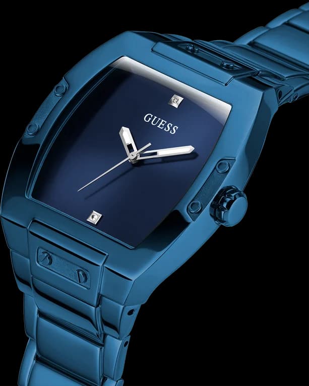 Zoom sur le cadran bleu du Guess GW0387G4