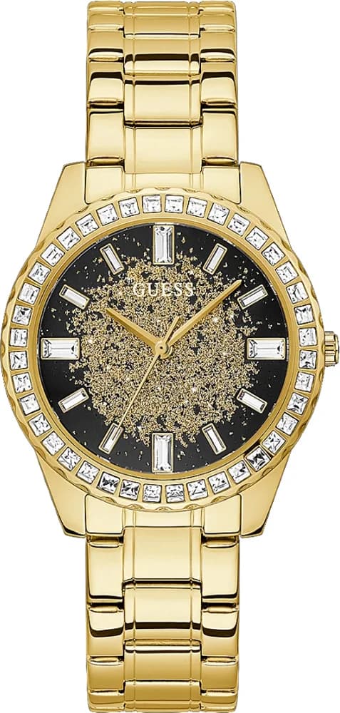 Garde-temps Guess GW0405L2 pour femme, Glitter Burst avec cristaux et acier doré