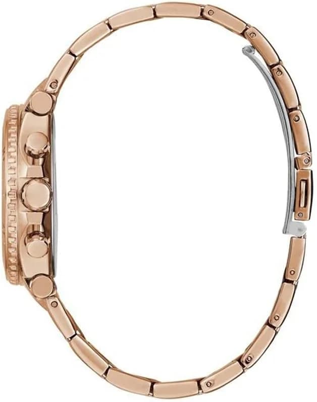 Zoom sur le cadran or rose du Guess GW0465L2