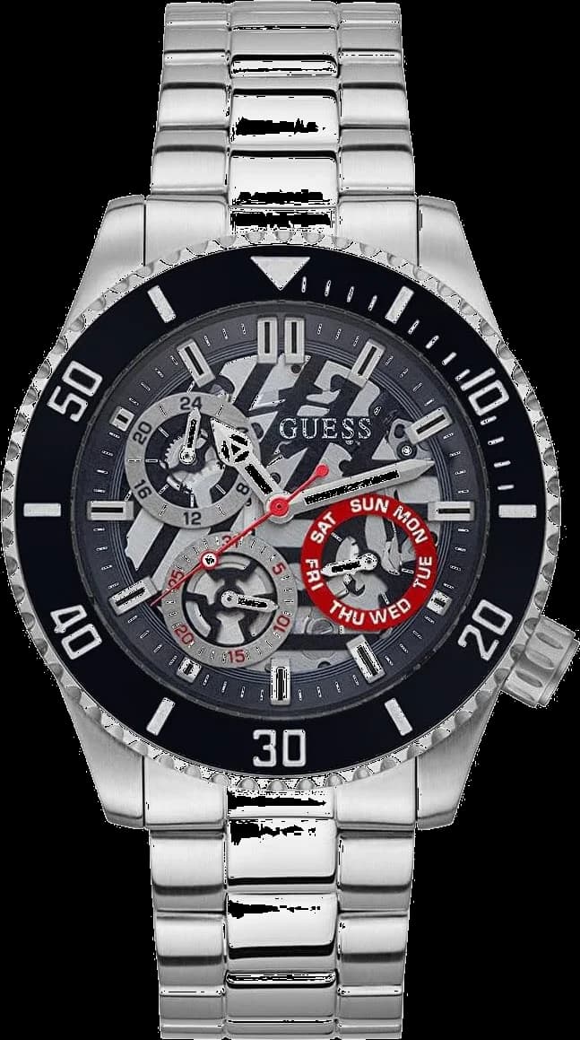 Garde-temps Guess GW0488G1 pour homme, cadran bleu et bracelet acier