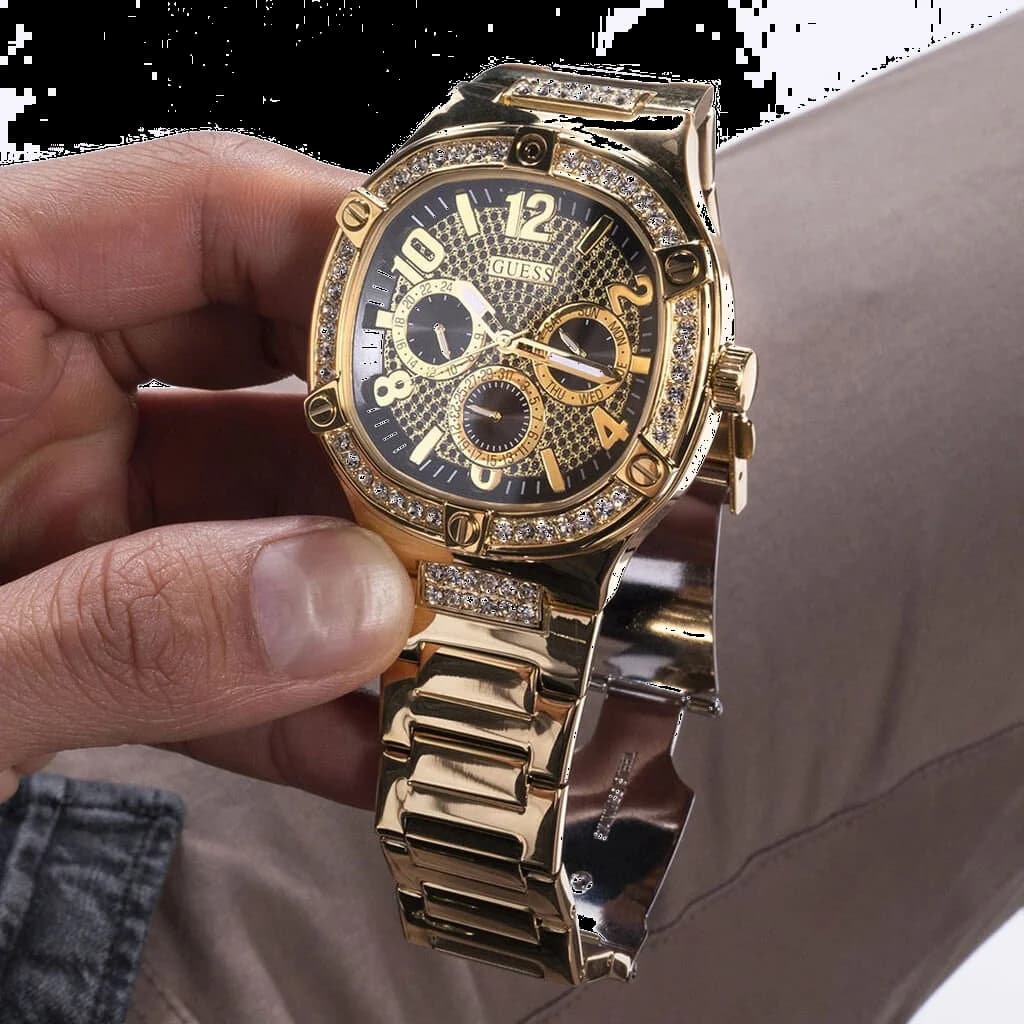 Détail du bracelet acier du Guess GW0576G2
