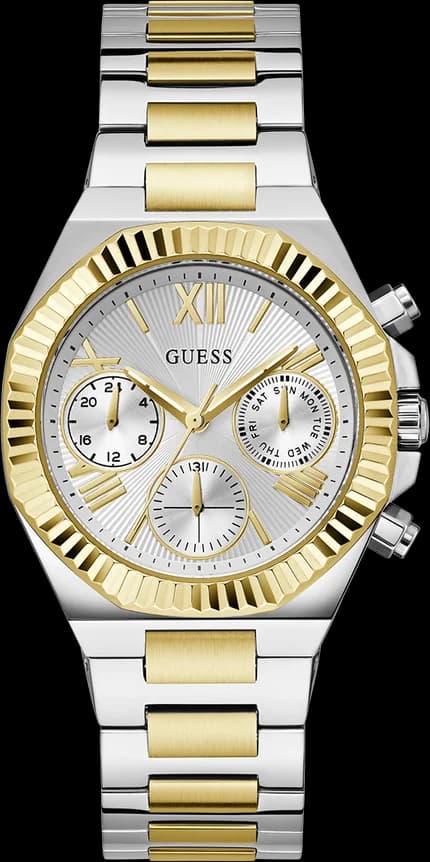 Garde-temps Guess GW0769L3 pour femme, cadran argenté multifonctions