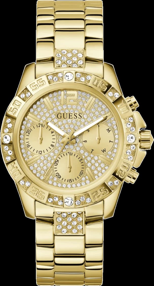 Garde-temps Guess GW0771L2 pour femme, cadran doré et cristaux