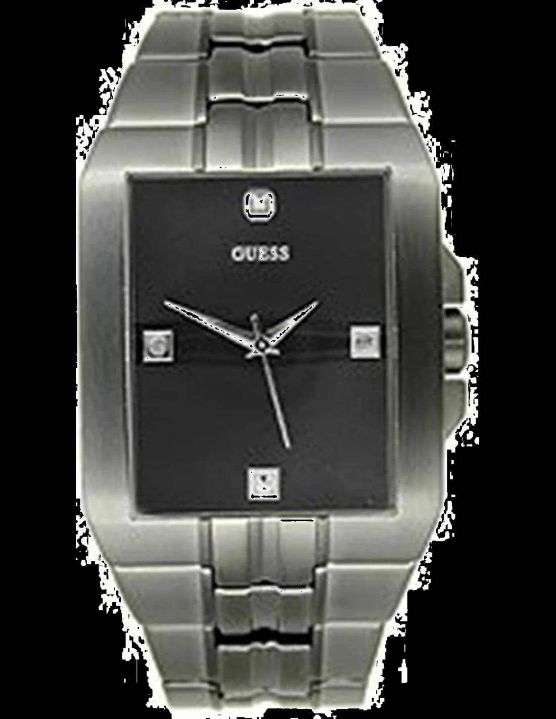 Garde-temps Guess U12517G2 pour homme, cadran noir et bracelet acier