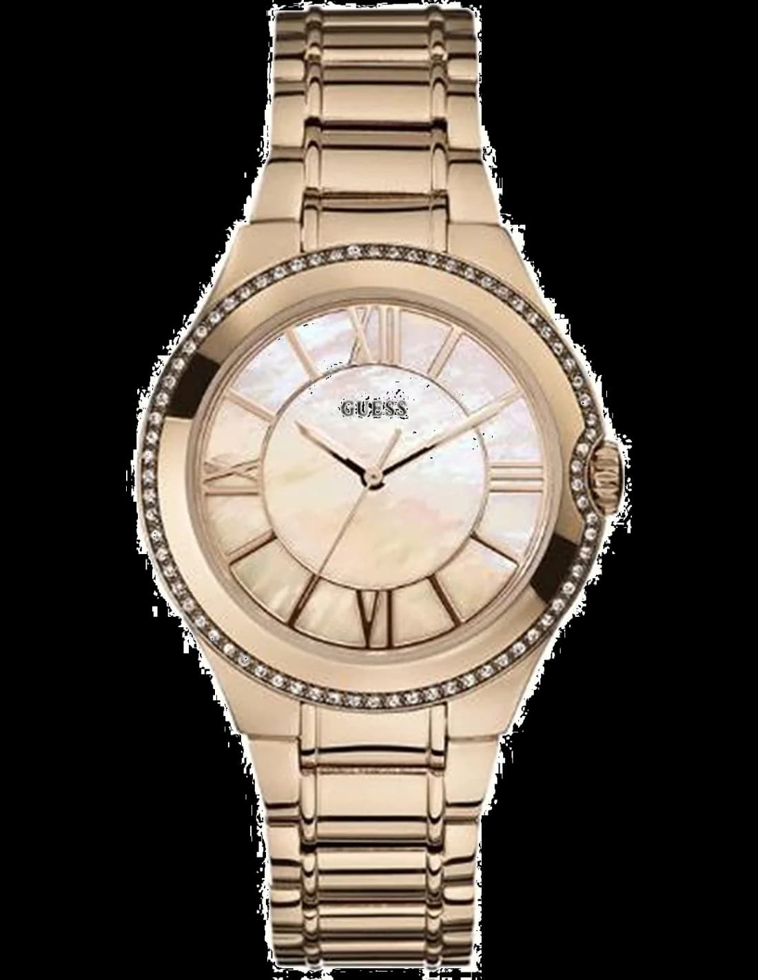 Garde-temps Guess U15503L1 pour femme, au cadran nacre et bracelet acier