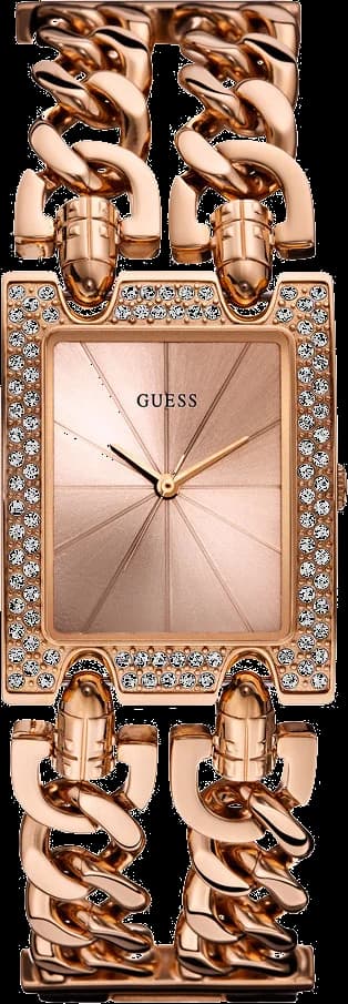 Garde-temps Guess W0072L3 pour femme, or rose double chaîne