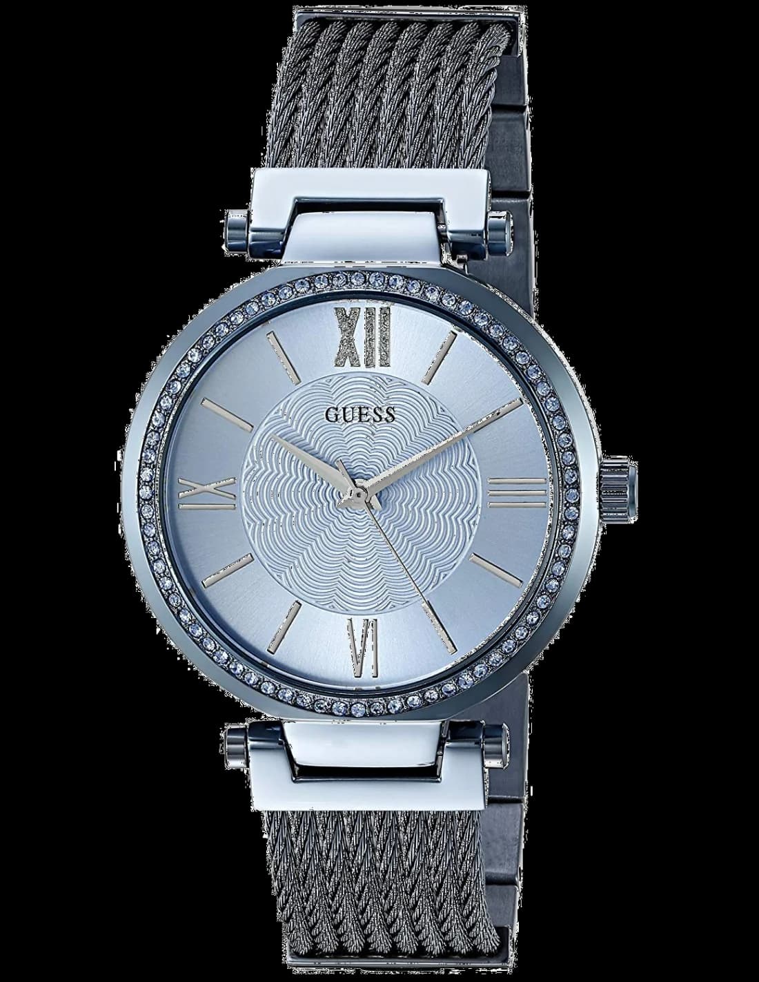 Garde-temps Guess W0638L3 pour femme, azur cadran bleu bracelet acier
