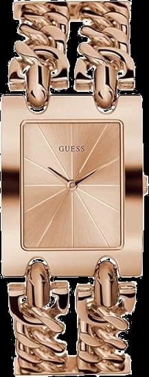 Garde-temps Guess W1117L3 pour femme, cadran or rose, bracelet chaîne or rose