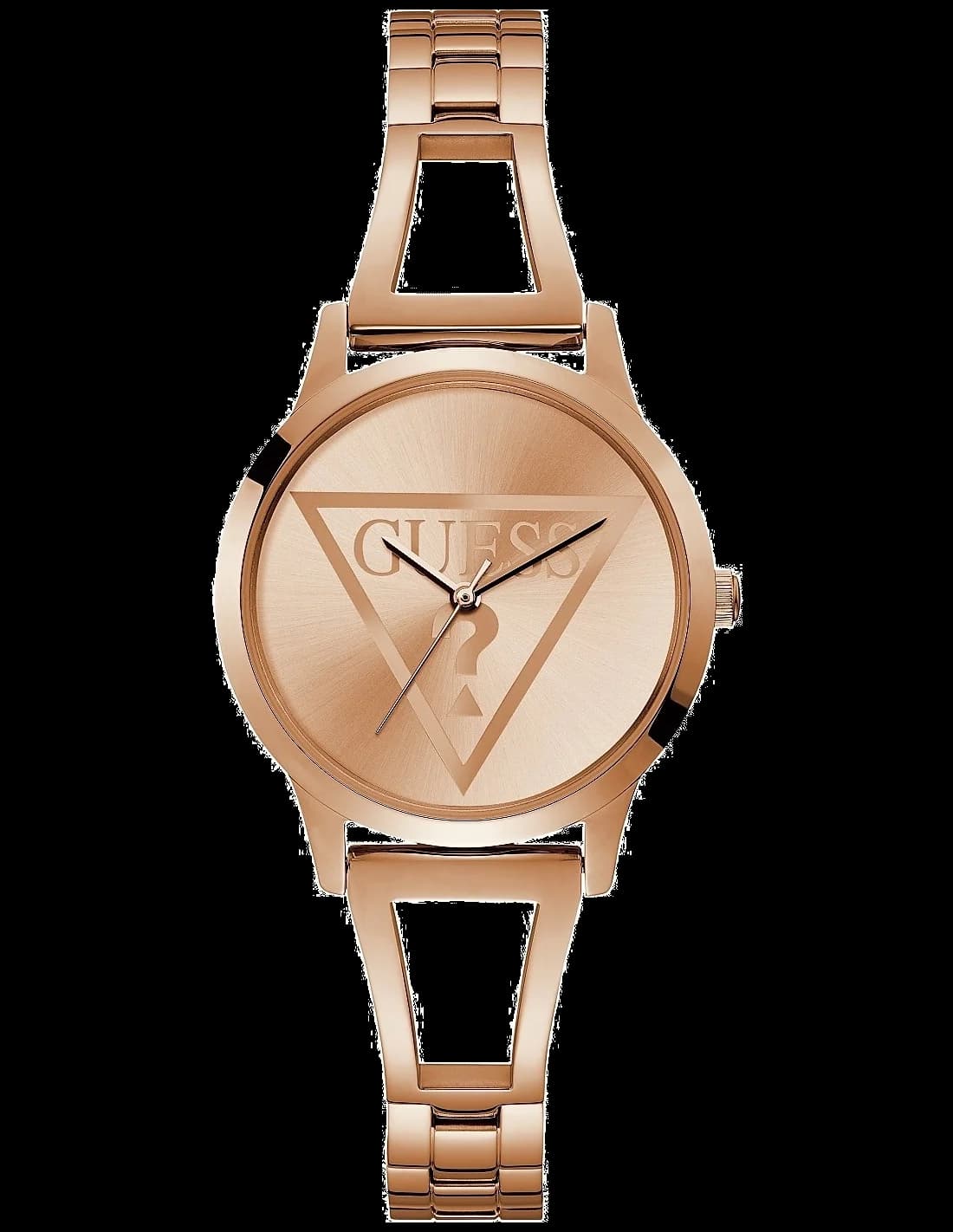 Garde-temps Guess W1145L4 pour femme, cadran or rose, bracelet acier à maillons, acier or rose