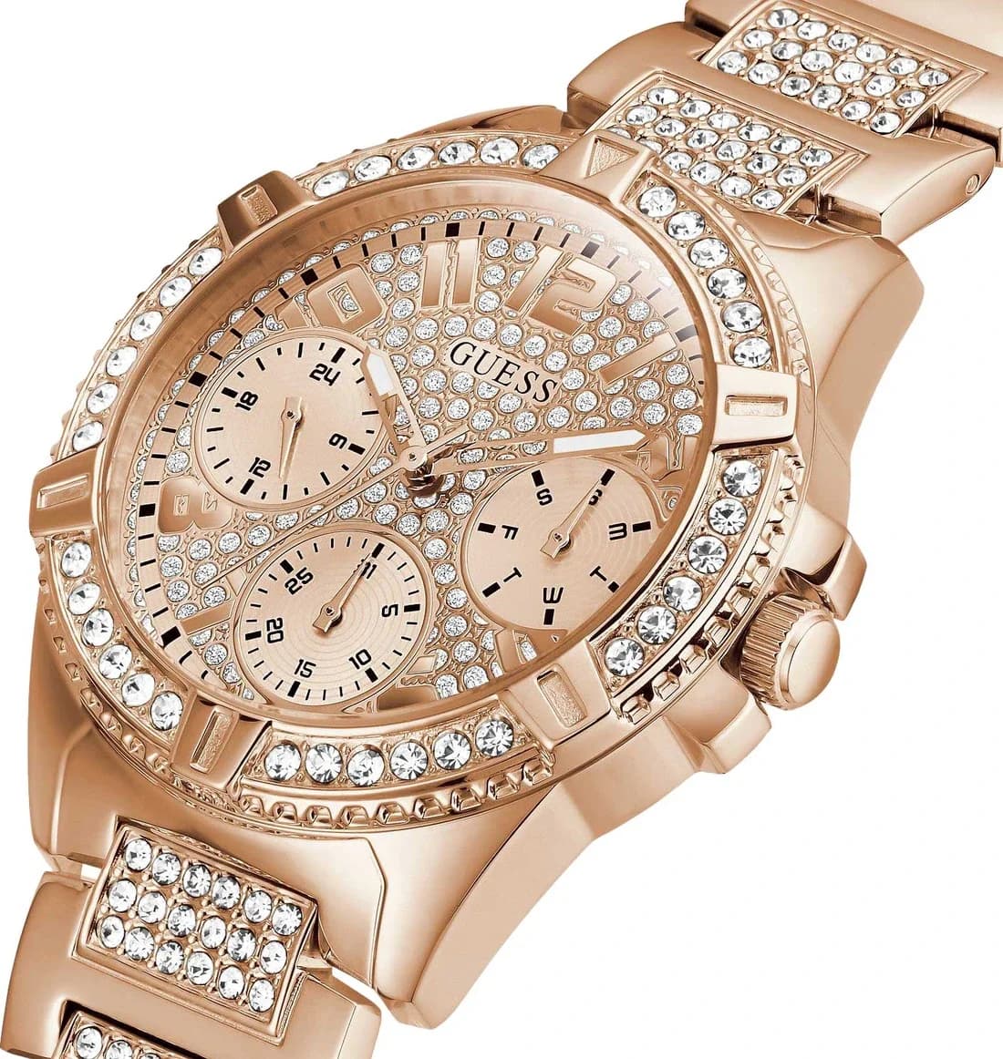 Le garde-temps Guess W1156L3 vu de profil