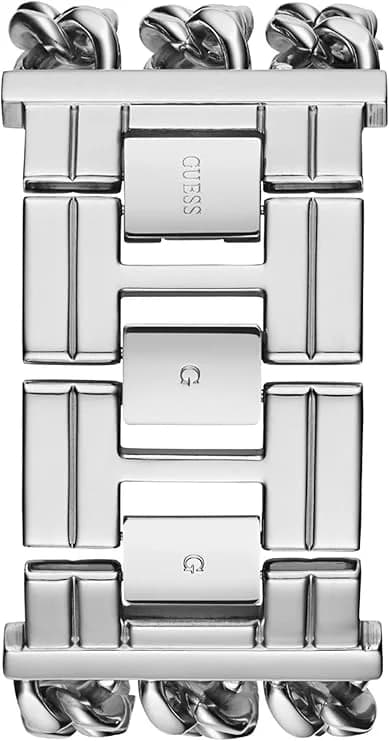 Zoom sur le cadran argent du Guess W1274L1