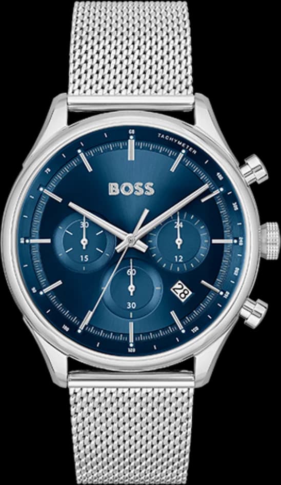 Garde-temps Hugo Boss 1514052 pour homme, cadran bleu sur bracelet acier