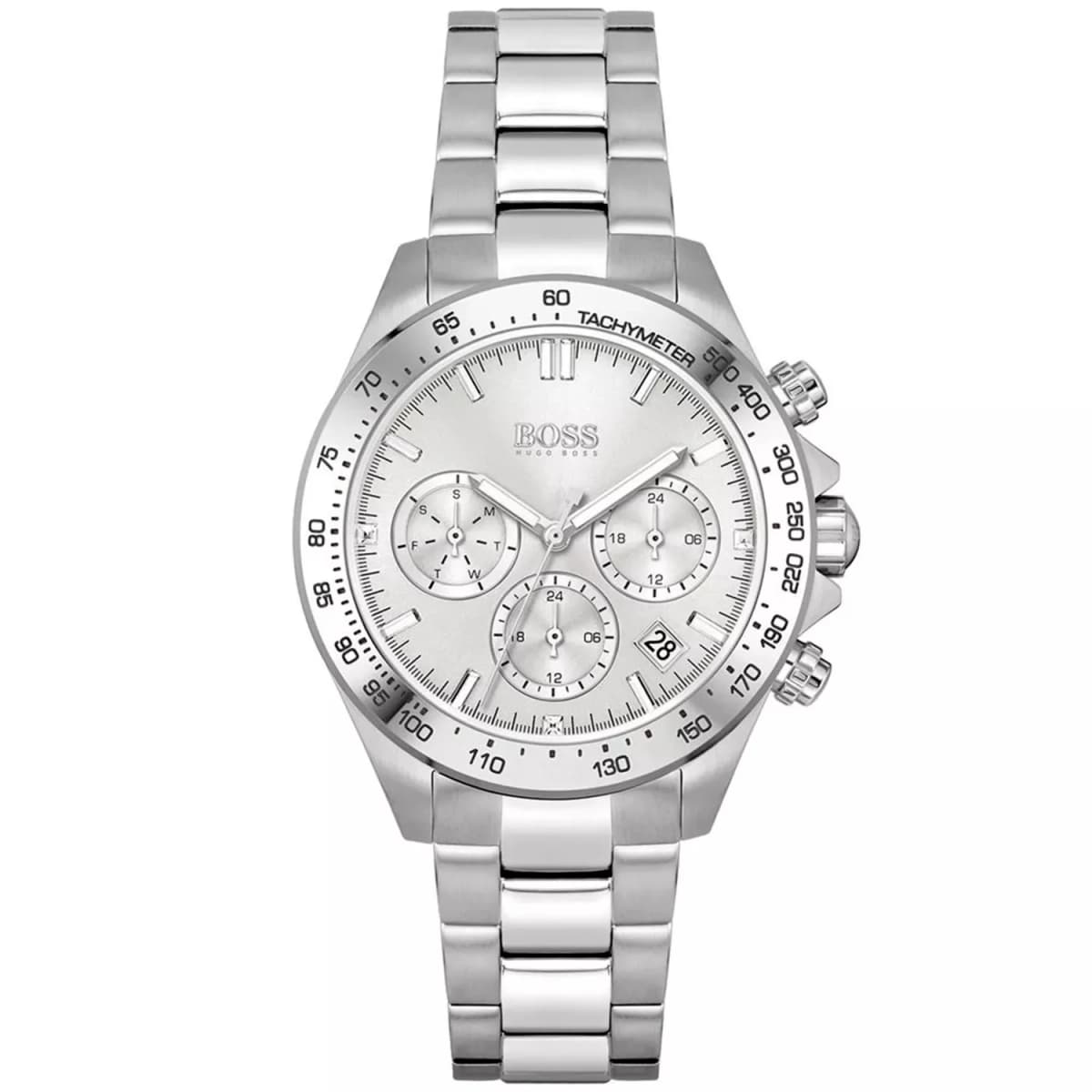 Garde-temps Hugo Boss 1502616 pour femme, au cadran gris sur bracelet acier