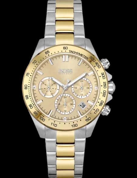 Garde-temps Hugo Boss 1502618 pour femme, au cadran marron et finitions or