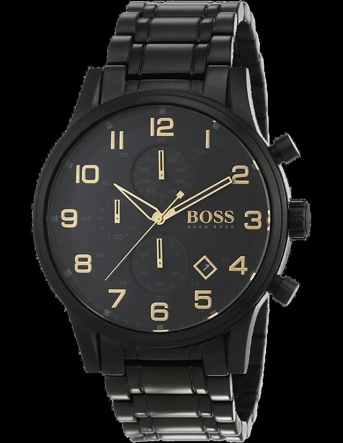 Garde-temps Hugo Boss 1513275 pour homme, chronomètre noir avec bracelet acier