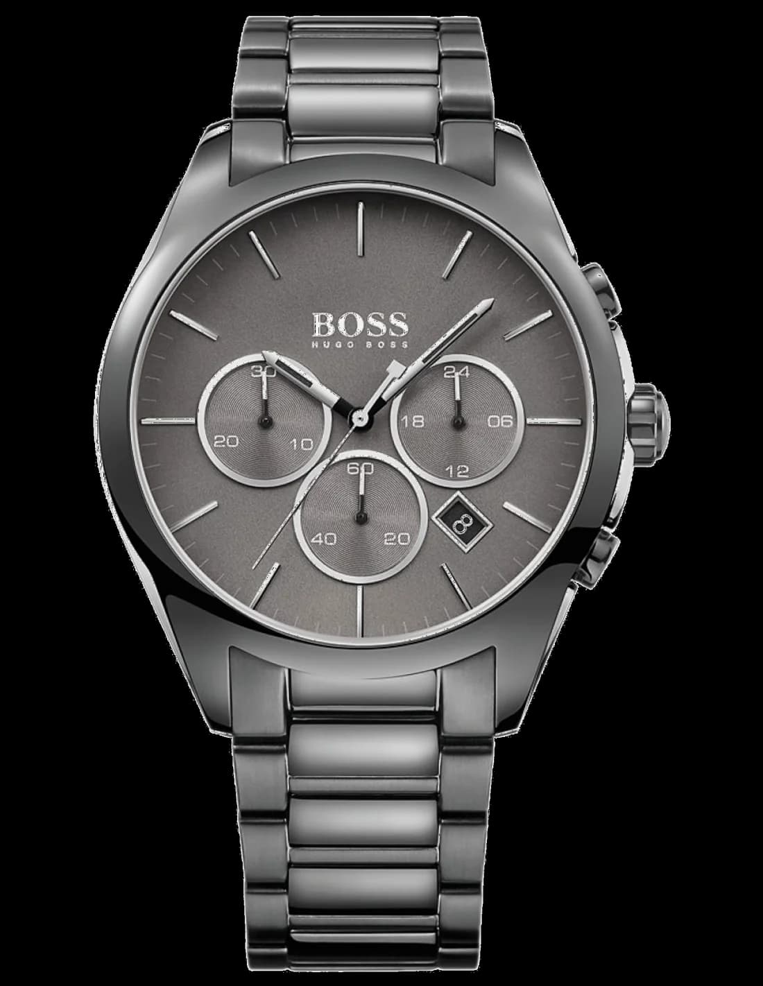 Garde-temps Hugo Boss 1513364 pour homme, cadran gris anthracite, bracelet acier, chronomètre