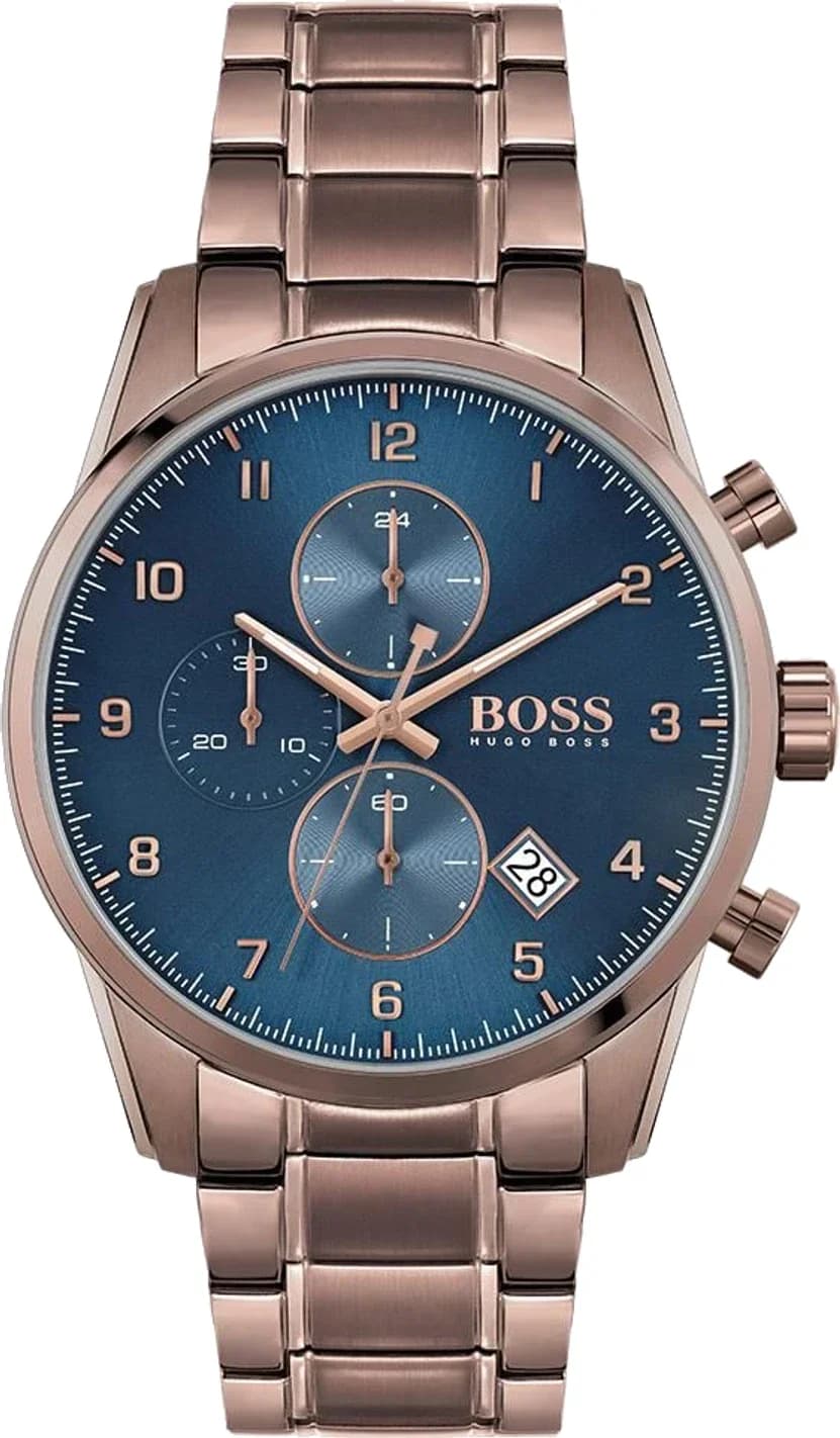 Garde-temps Hugo Boss 1513788 pour homme, cadran bleu sur bracelet acier