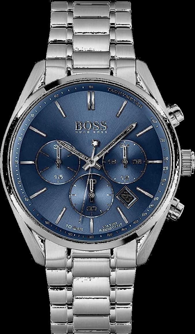 Garde-temps Hugo Boss 1513818 pour homme, au cadran bleu et bracelet acier