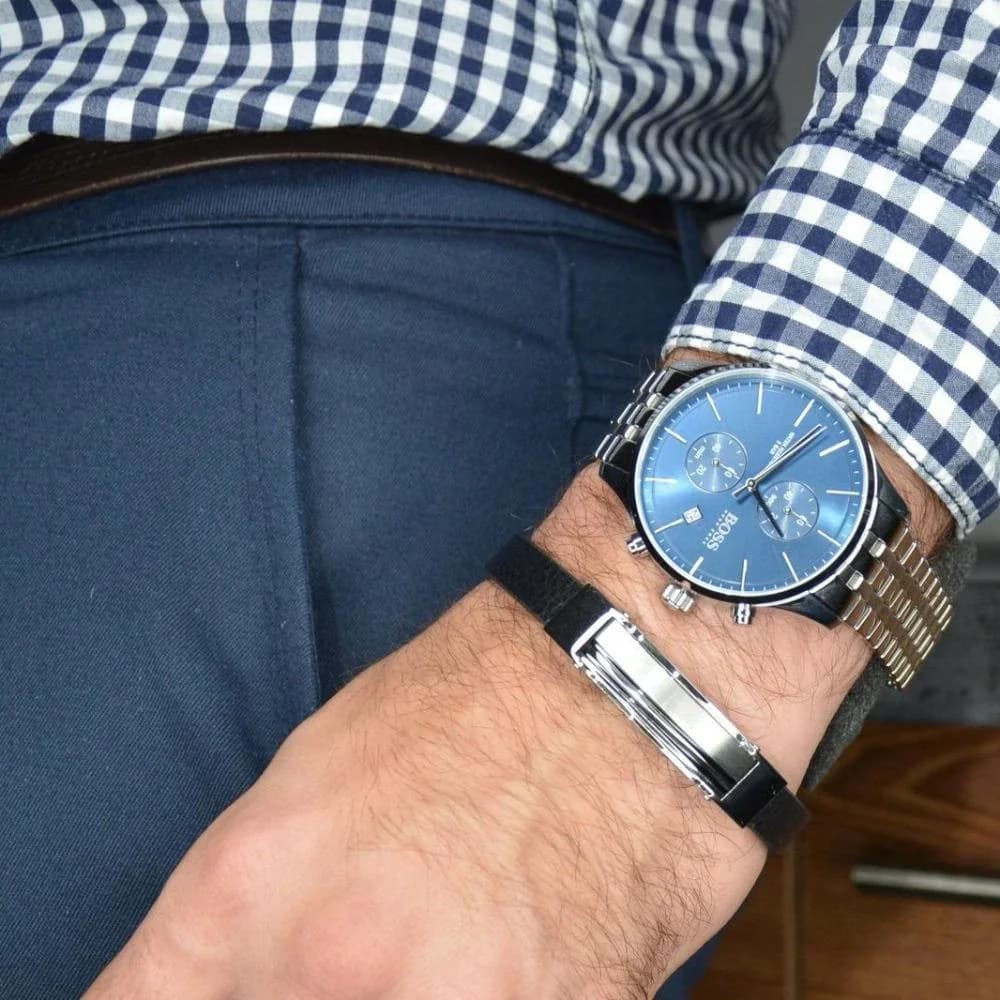 Détail du bracelet acier du Hugo Boss 1513839