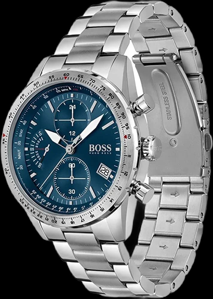 Zoom sur le cadran bleu du Hugo Boss 1513850