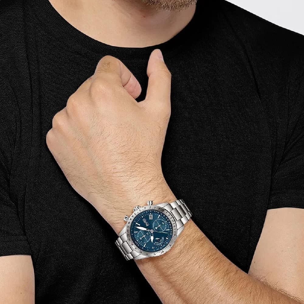 Détail du bracelet acier du Hugo Boss 1513850