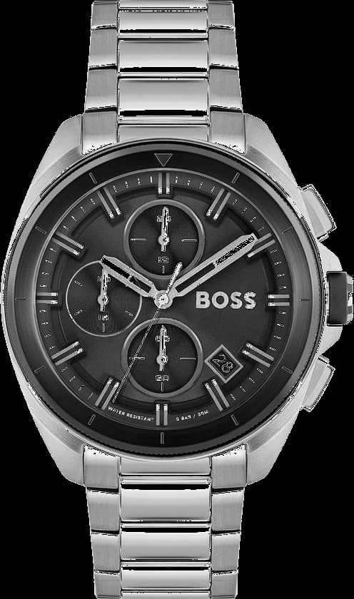 Garde-temps Hugo Boss 1513949 pour homme, cadran noir, bracelet acier sport