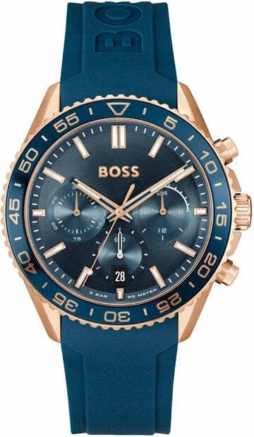 Montre Hugo Boss 1514169 homme cadran bleu bracelet silicone