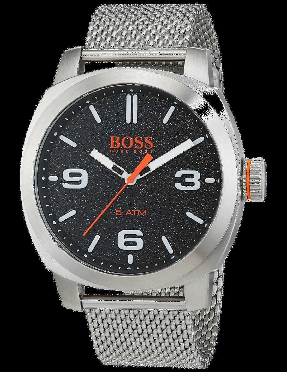 Garde-temps Hugo Boss Orange 1550013 pour homme, acier argenté à chiffres romains cadran noir