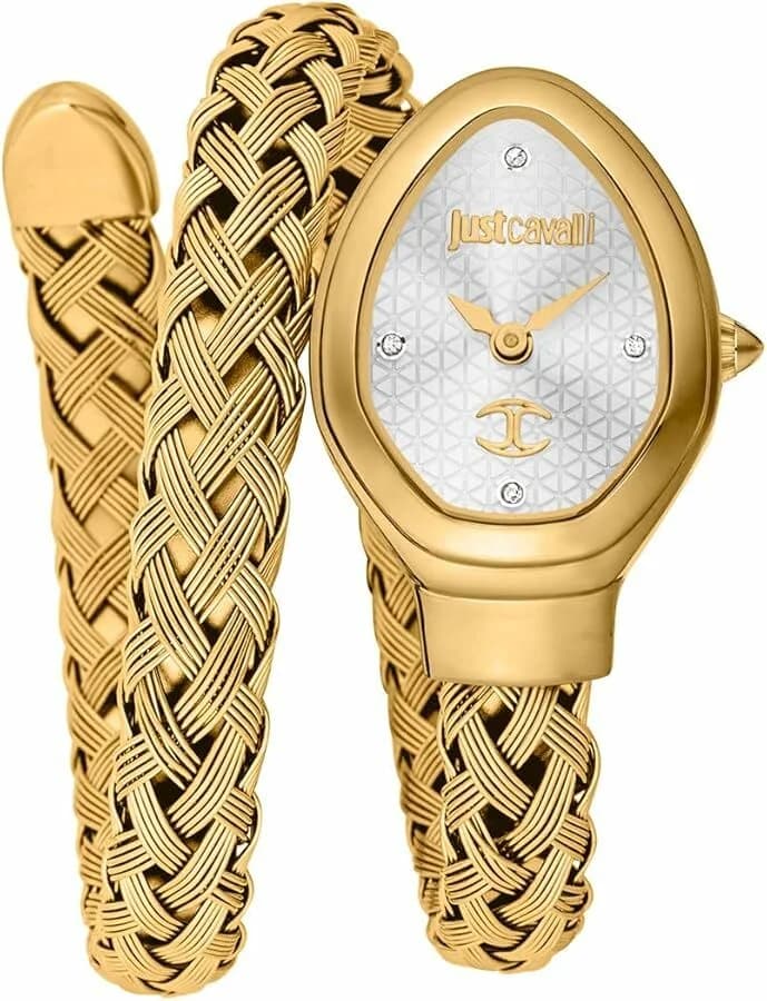 Garde-temps Just Cavalli JC1L264M0025 pour femme, acier doré avec cadran argenté
