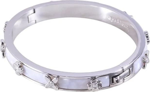 Garde-temps Kate Spade 111597S pour femme, bracelet jonc metal heritage bloom blanc