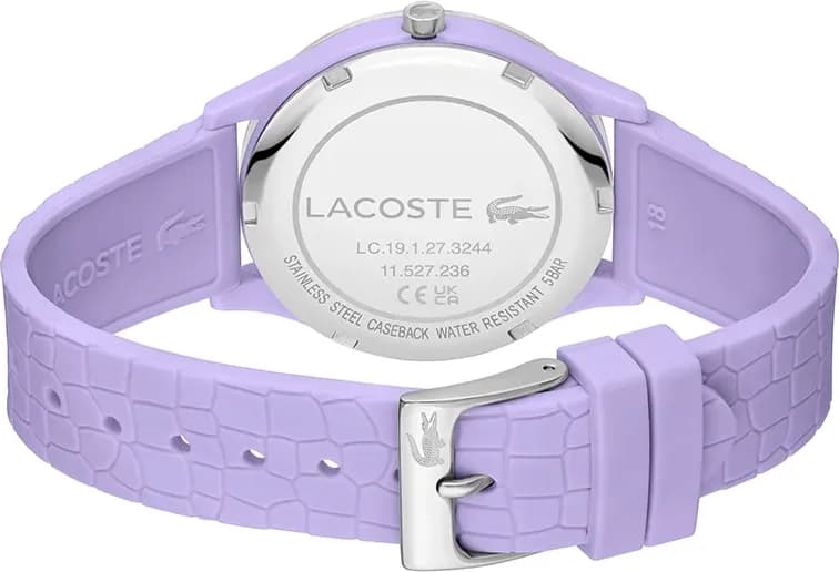 Zoom sur le cadran violet du Lacoste 2001284