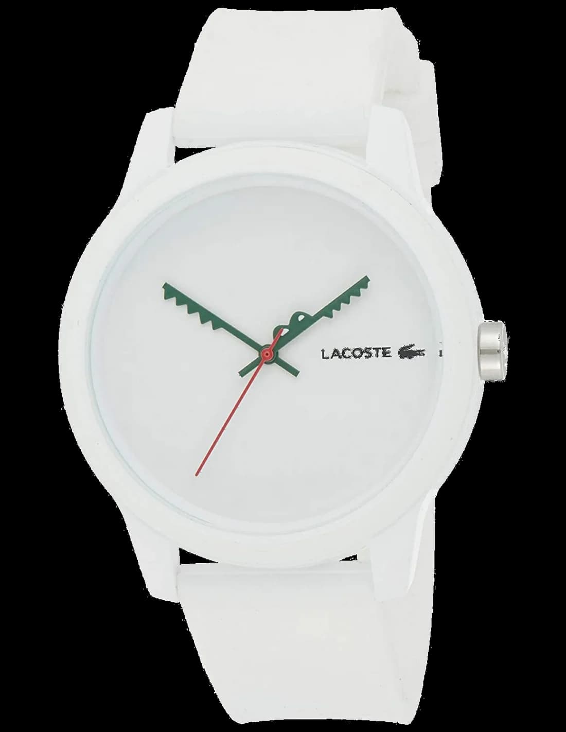 Garde-temps Lacoste 2011069 pour homme, cadran blanc et bracelet silicone blanc sportif