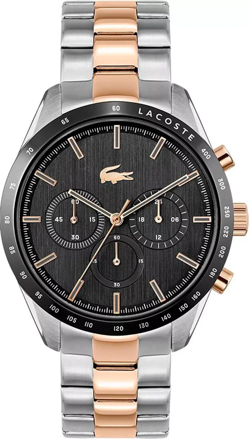 Garde-temps Lacoste 2011112 pour homme, chronographe sur fond noir