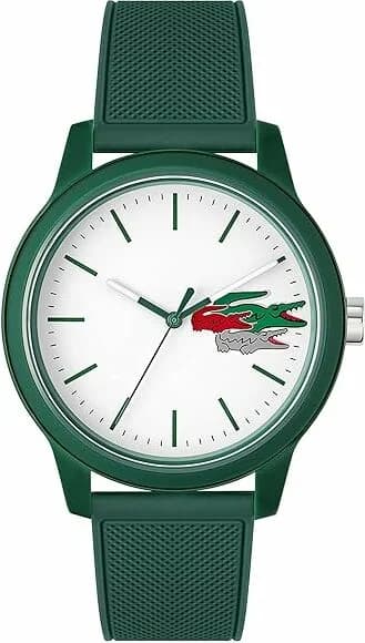 Garde-temps Lacoste 2011135 pour homme, cadran blanc et bracelet silicone vert