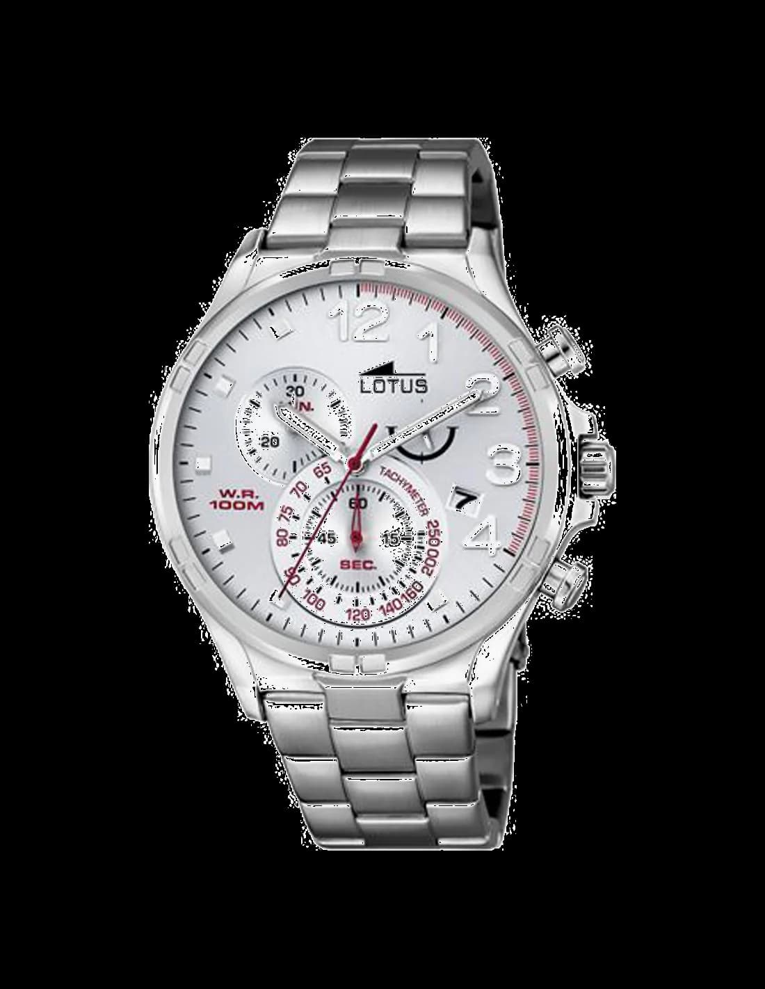 Garde-temps Lotus L10126/1 pour homme, cadran argenté et bracelet en acier
