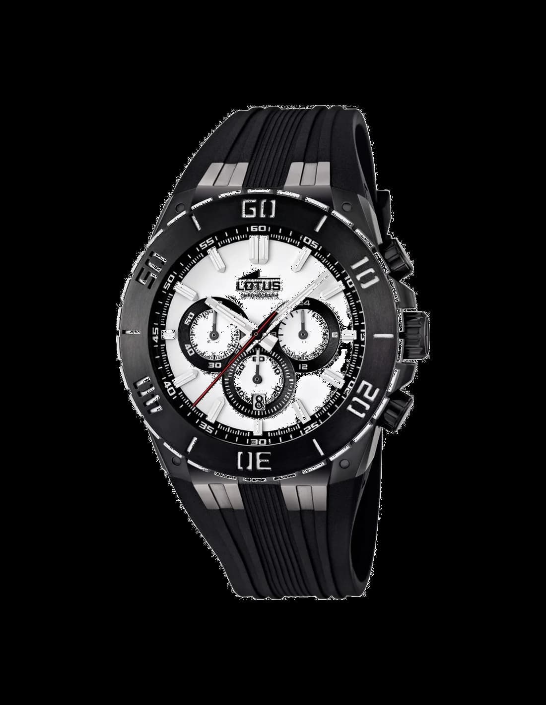 Garde-temps Lotus L15802/1 pour homme, cadran blanc sur bracelet silicone
