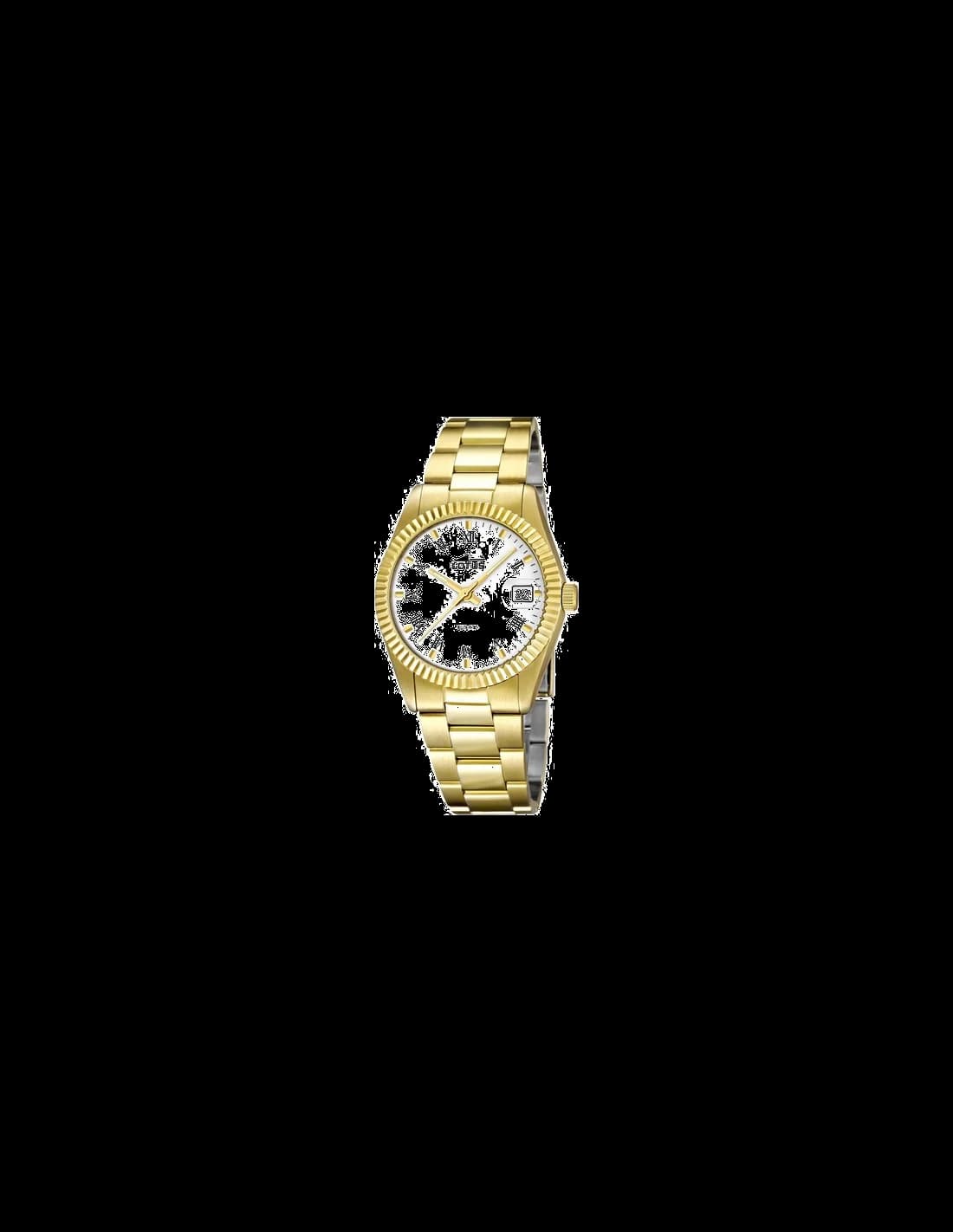 Garde-temps Lotus L15824/1 pour femme, cadran blanc, bracelet acier, élégance féminine