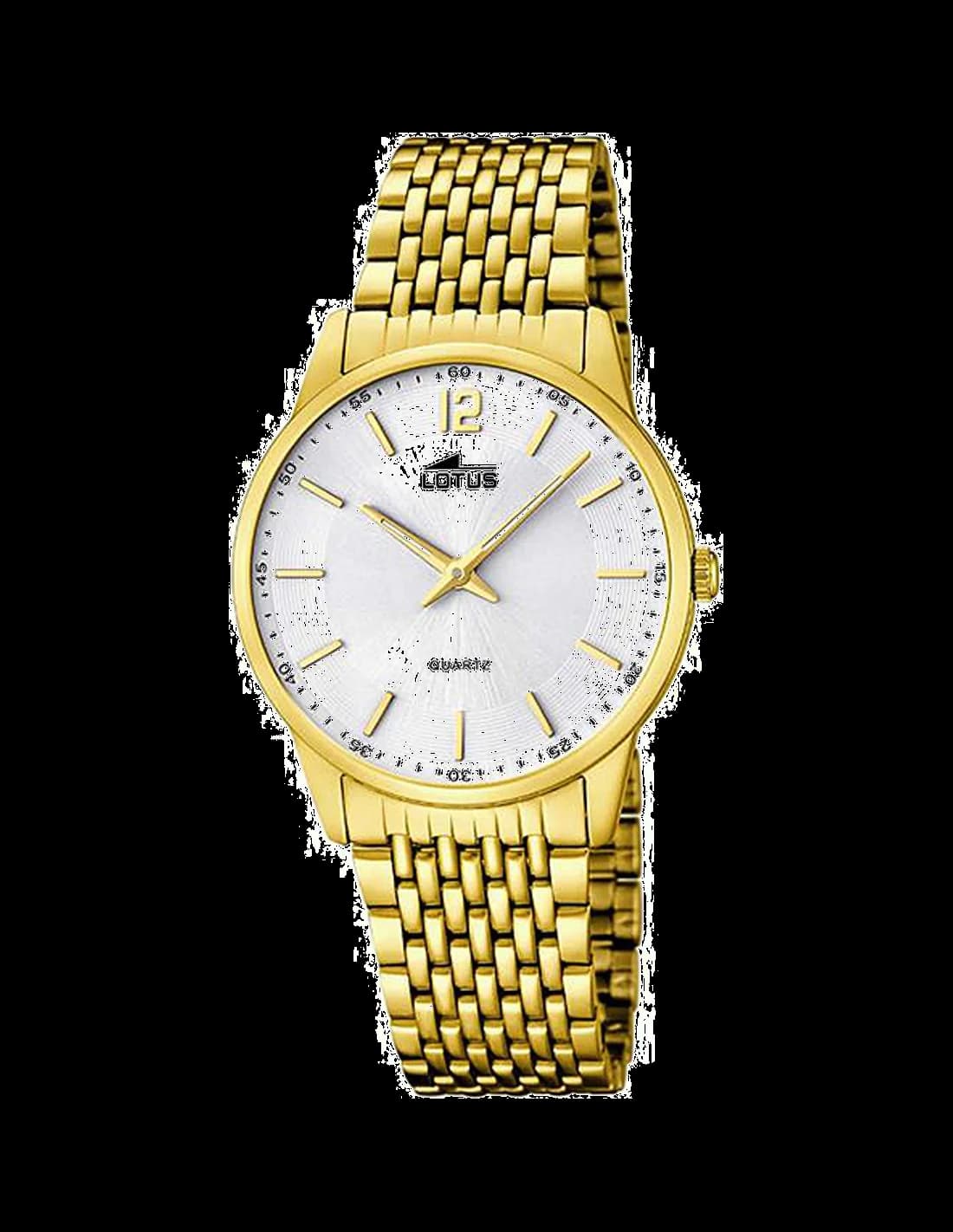 Garde-temps Lotus L15889/2 pour homme, cadran blanc sur bracelet acier