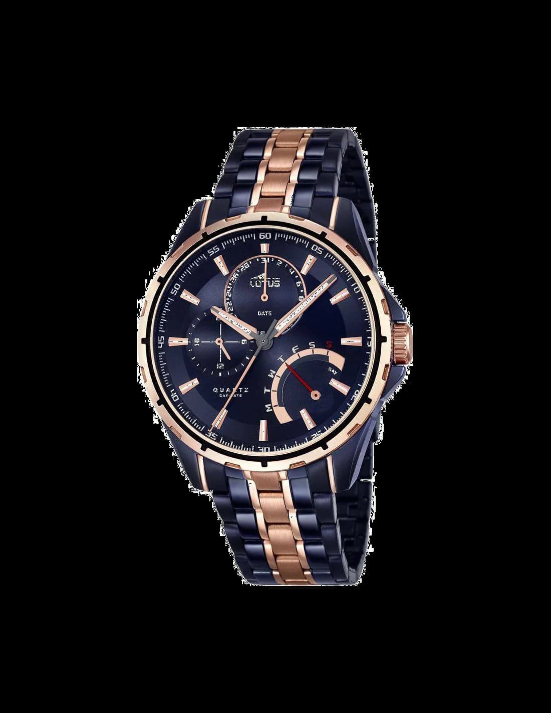 Garde-temps Lotus L18205/1 pour homme, cadran bleu, bracelet acier smart casual