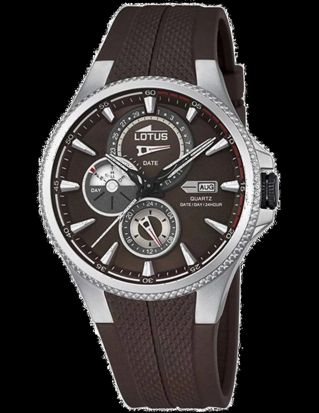 Garde-temps Lotus L18318/3 pour homme, cadran marron, bracelet cuir marron