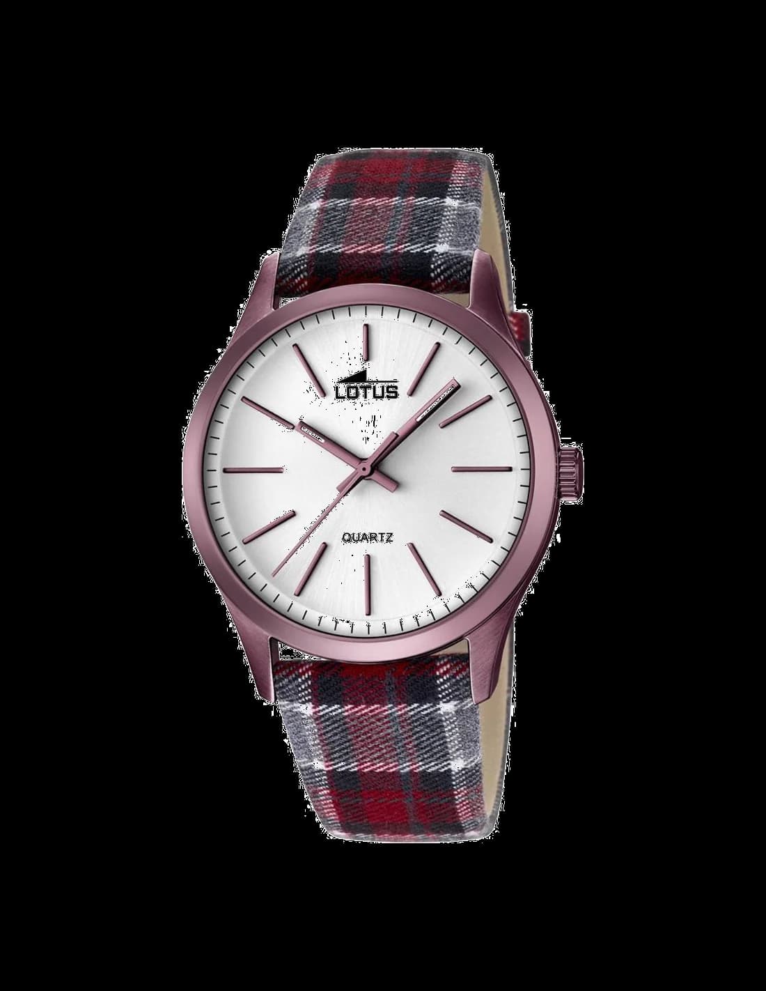 Garde-temps Lotus L18349/1 pour homme, cadran blanc, boîtier rouge, bracelet nylon rouge