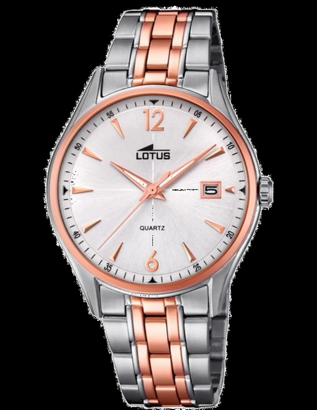 Garde-temps Lotus L18376/2 pour femme, cadran blanc, boîtier et bracelet or rose