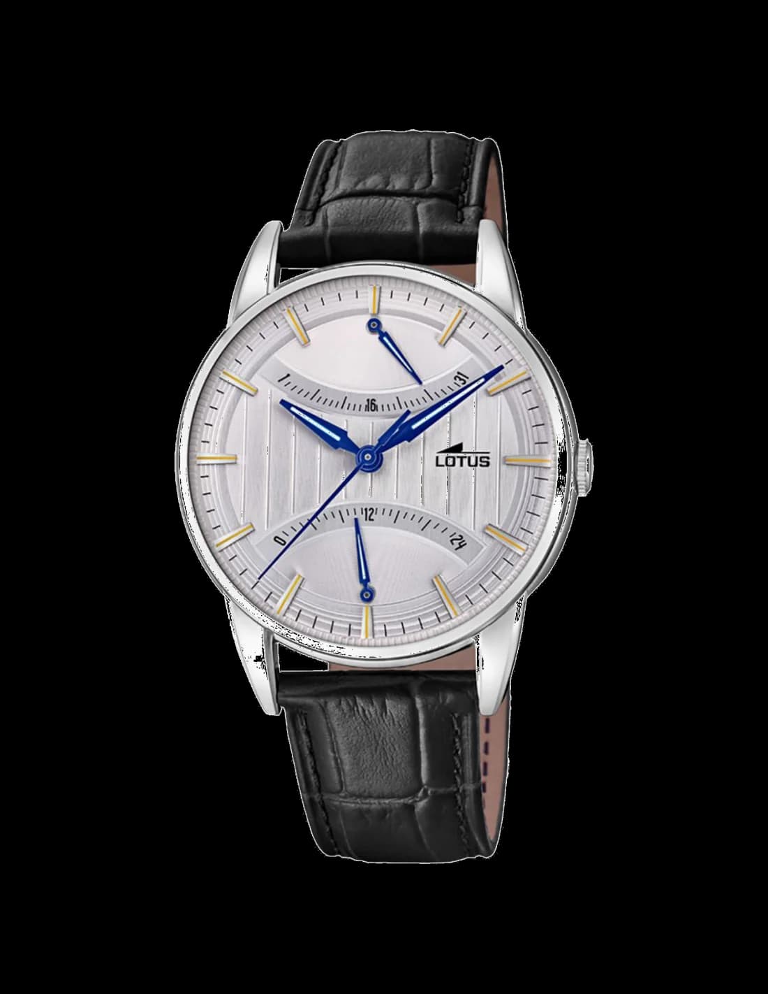 Garde-temps Lotus L18429/1 pour homme, au cadran blanc sur bracelet cuir noir